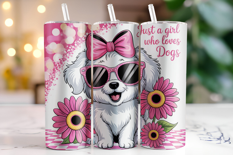 Just a Girl who Loves Dogs Tumbler Wrap | Sublimation