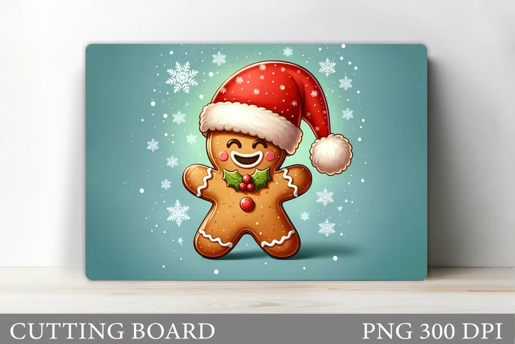 Gingerbread Cutting Board. Christmas Cutting Board Design