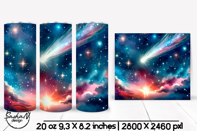 Space tumbler wrap, Cosmic landscape sublimation example image 1