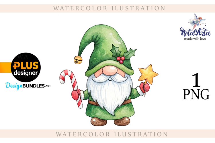 Watercolor Christmas gnomes, Christmas Gnomes