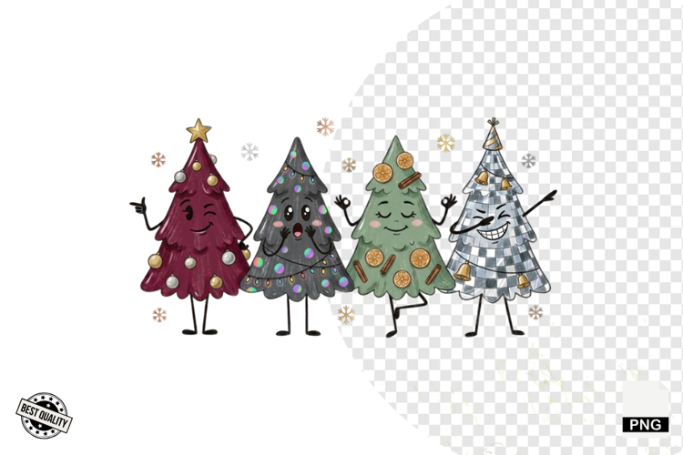 Cartoonish Christmas Trees Clipart example image 1
