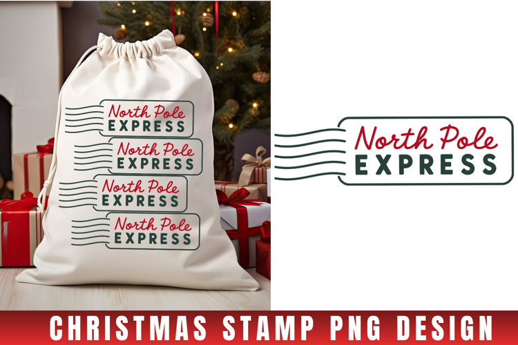 Christmas Stamp Clipart, Christmas Retro sublimation PNG