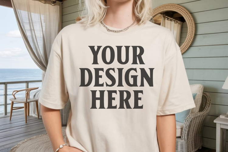 Comfort Colors 1717 Ivory T-Shirt Mockup