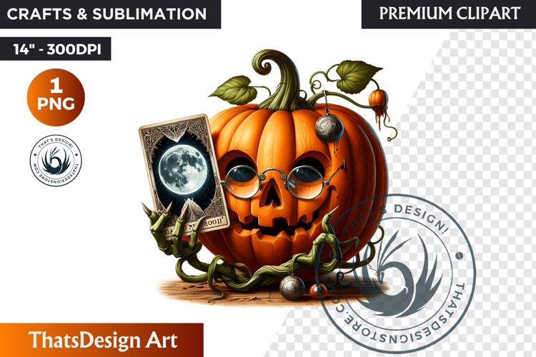 Midnight Magic Halloween Pumpkin PNG, Spooky Jack O Lantern