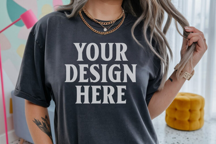 Comfort Colors 1717 Pepper T-Shirt Mockup example image 1