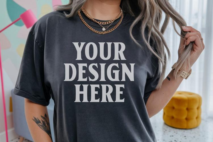 Comfort Colors 1717 Pepper T-Shirt Mockup