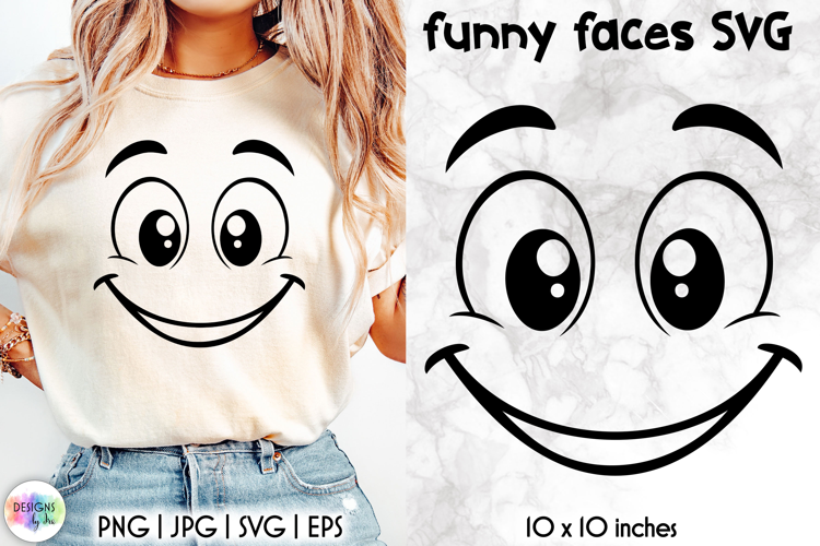 Funny Smiley Face SVG, Sarcastic Cartoon Face Expression PNG