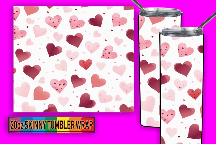Radiant Heartscapes: Heart Tumbler Wrap Design