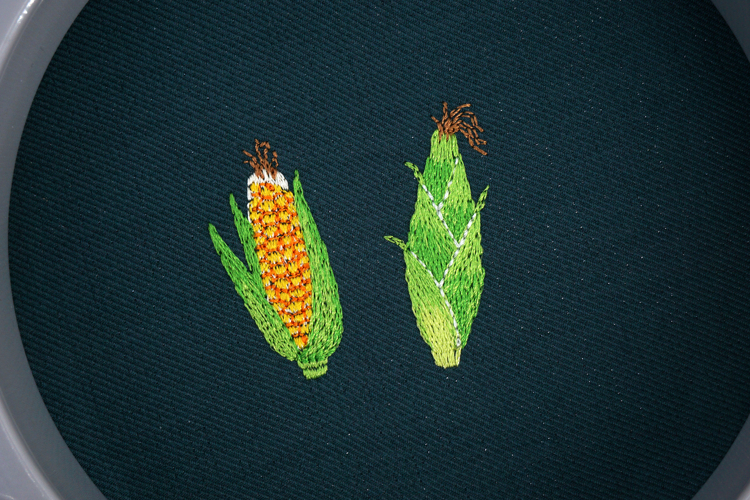 Mini Corn Embroidery Design for Machine, 2 Designs