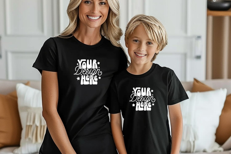 Bella Canvas 3001 Mommy and Me Mockup, Mother's Day Mockup,