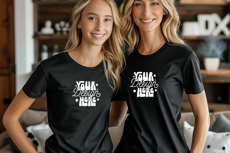 Bella Canvas 3001 Mommy and Me Mockup, Mother's Day Mockup,