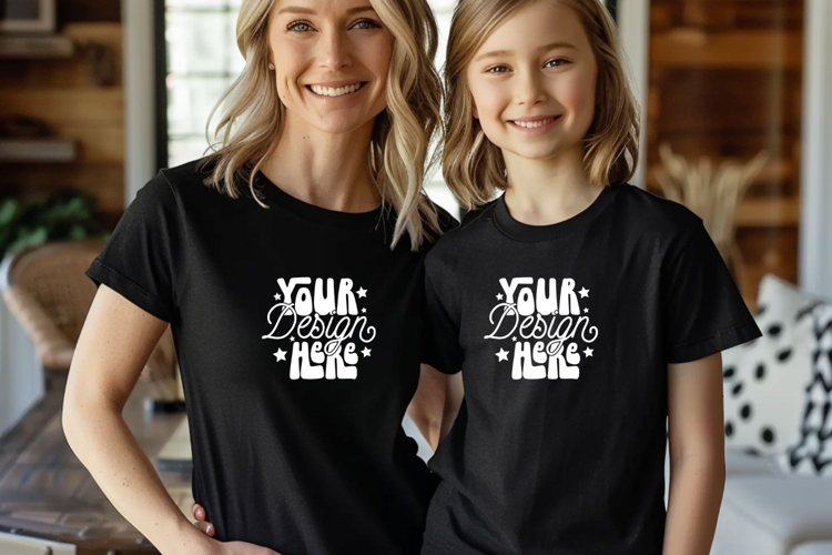 Bella Canvas 3001 Mommy and Me Mockup, Mother's Day Mockup,