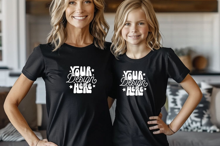 Bella Canvas 3001 Mommy and Me Mockup, Mother's Day Mockup,