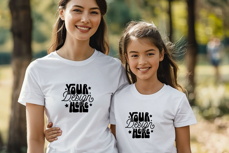 Bella Canvas 3001 Mommy and Me Mockup, Mother's Day Mockup,