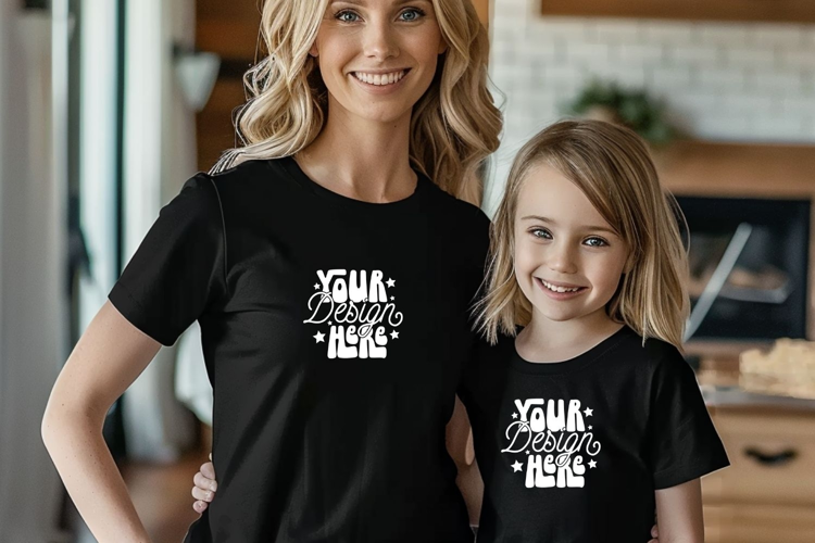 Bella Canvas 3001 Mommy and Me Mockup, Mother's Day Mockup,