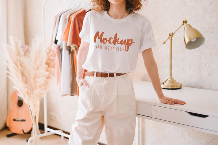 White Tshirt Mockup Image 12