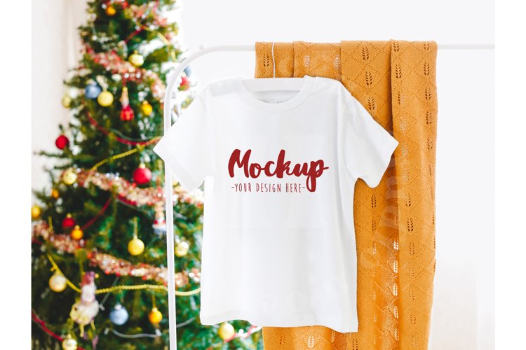White 3001T Bella Canvas Toddler Hanging Tshirt Mockup | Kid