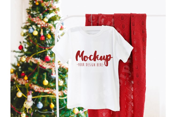 White 3001T Bella Canvas Toddler Hanging Tshirt Mockup | Kid