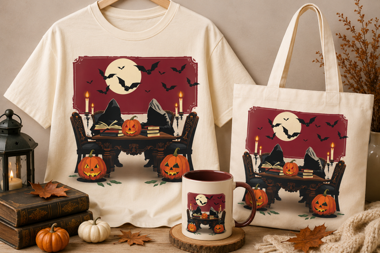 Halloween Witch Table PNG | Spooky Gothic Party Clipart