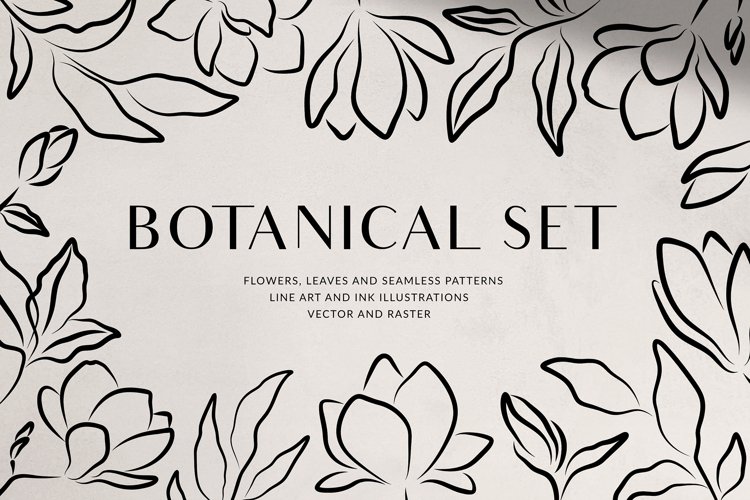 Botanical Set - Leaves and Flowers example image 1