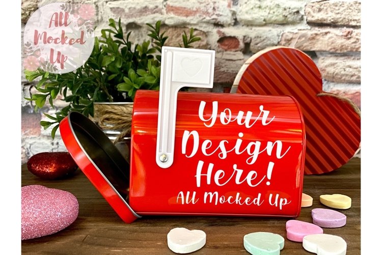 RED Valentine's Day Mailbox Mock Up Gift Mockup 1/21 example image 1