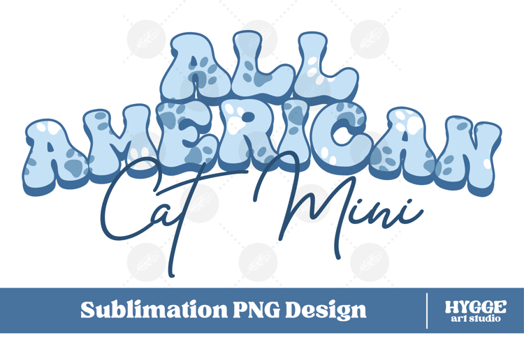 American Cat Mini 4th of July USA Paw DTF PNG Sublimation