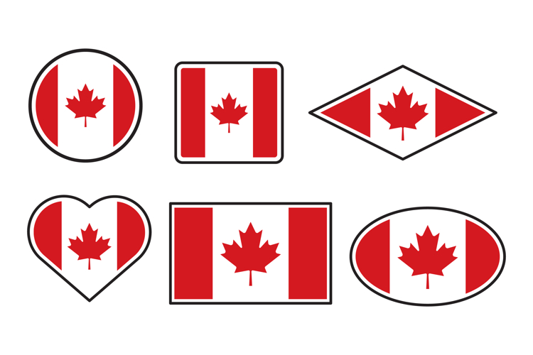 Diverse Canadian Flag Icons Collection