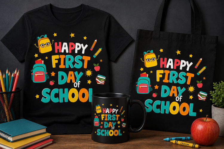 Happy First Day of School PNG | Back to School Design