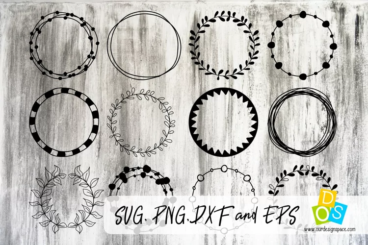 Circle Frames SVG, PNG, DXF and EPS files
