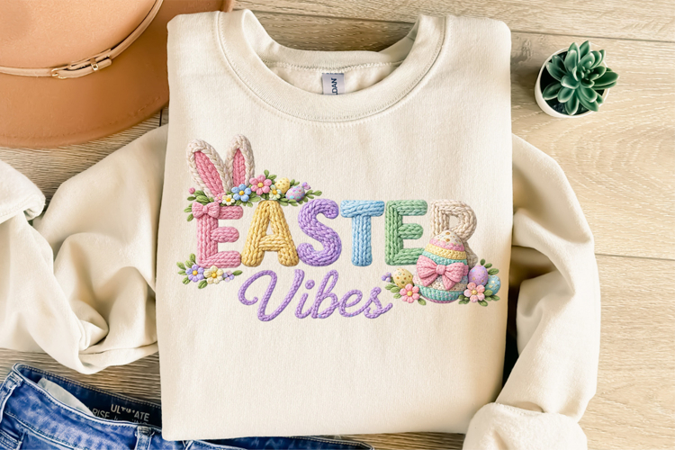 Easter Vibes png, Knit Easter png