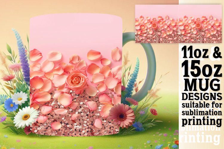 Glitter Leopard Floral Mug Design