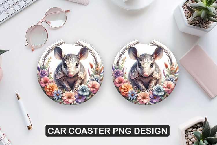 Hase Car Coaster Sublimation| Animal Coaster PNG