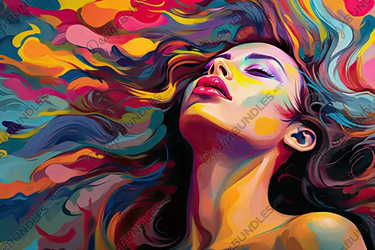 Painting Art of a Woman Background Wallpaper