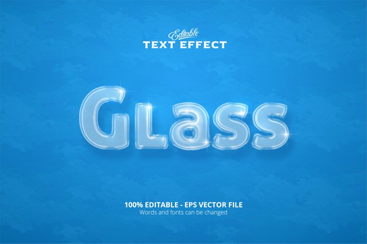 Editable text effect, glass text