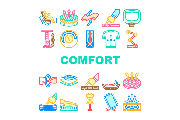 comfort useability product icons set vector