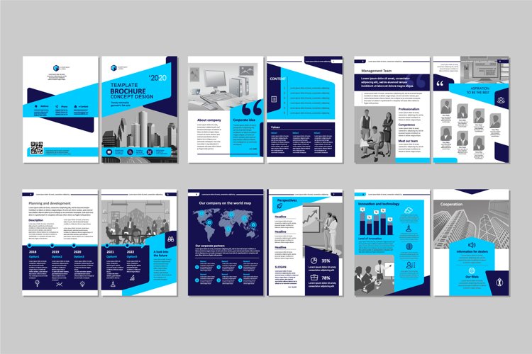 Brochure template concept creative design. example image 1
