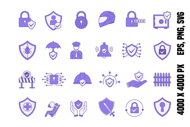 Colored Protection Icon Set