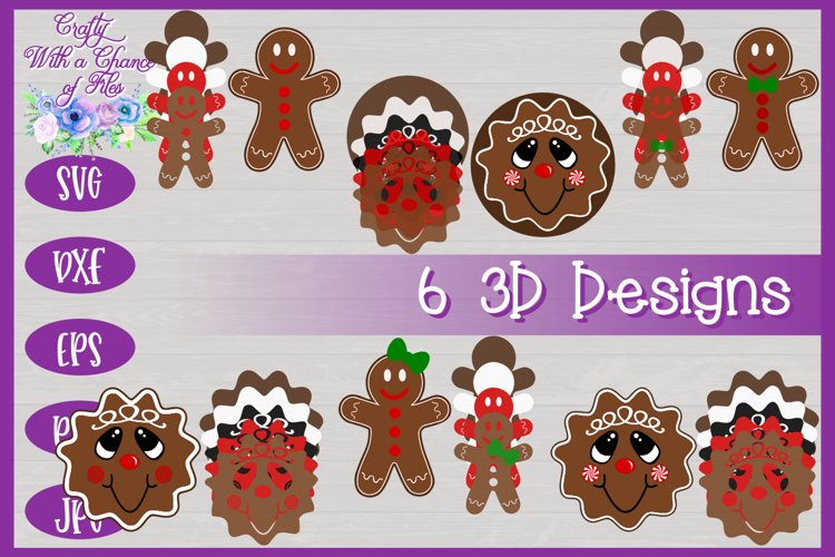 3D Layered Gingerbread Man SVG | 3D Christmas Design example image 1