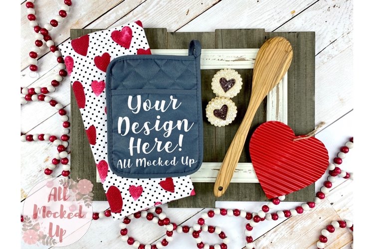 GREY GRAY Pocket Potholder Kitchen Mock Up Mockup 1/21