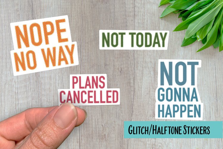 Negative Glitch/Halftone PNG Sticker Pack