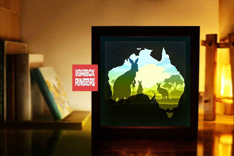 129 Kaola, 3d paper cut lightbox template example image 1