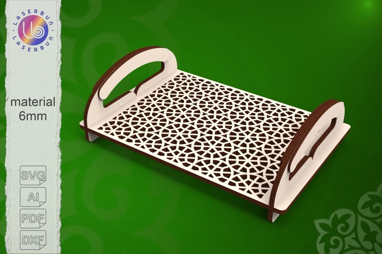 Arabic Style Small Tray Laser Cut File