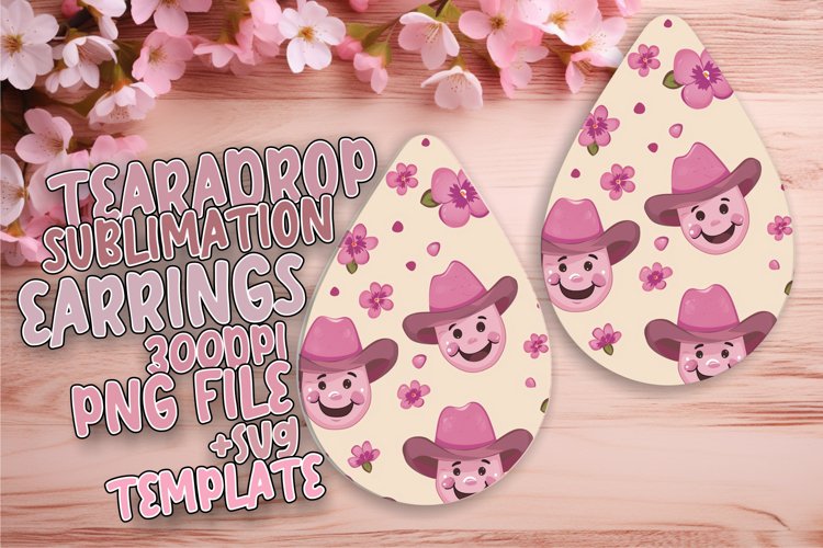 Cheerful Floral Teardrop Earring Sublimation