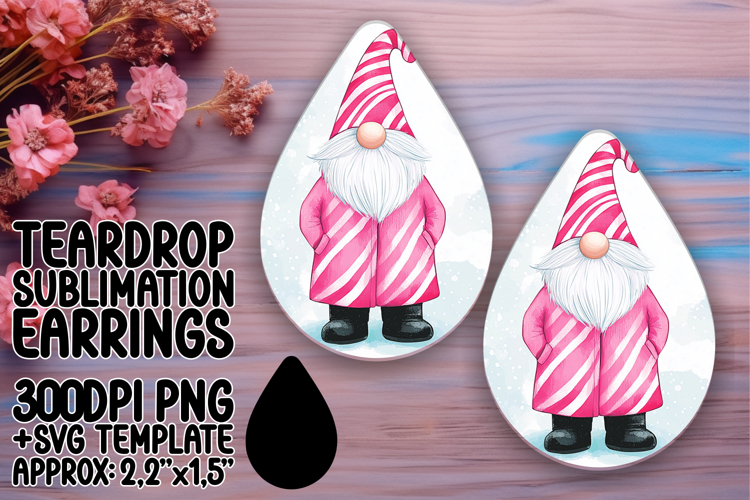 Charming Teardrop Earrings Artwork PNG , Gnome