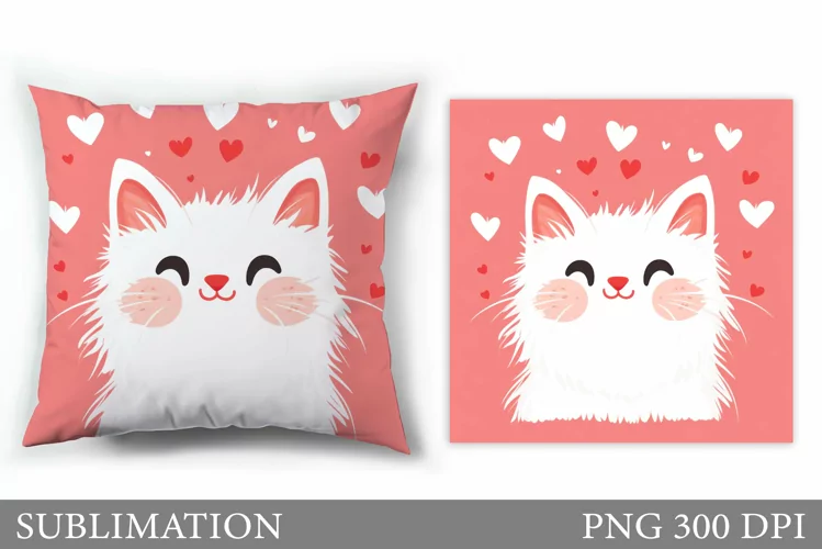 Cute Cat Sublimation. Cute Cat Pillow Sublimation