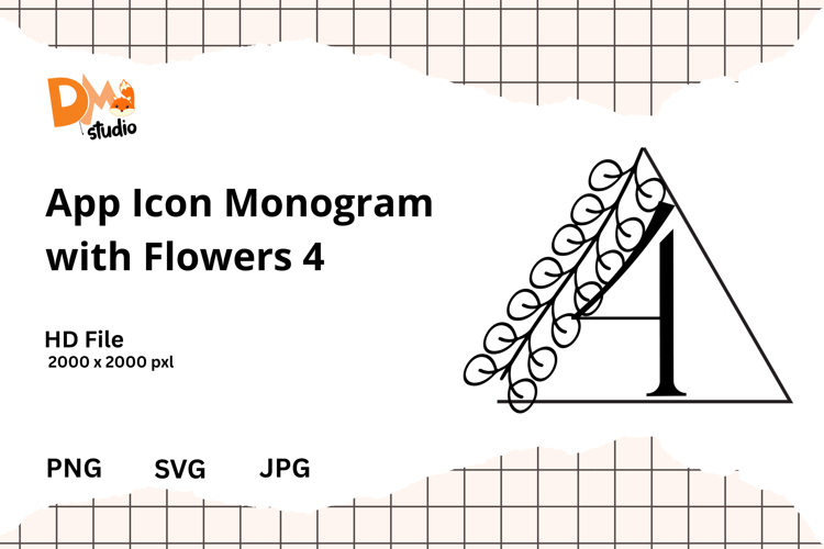 App Icon Monogram with Flowers example image 1