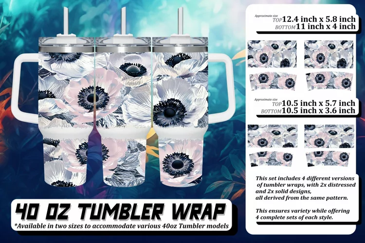 Delicate Petal 3D Flower Tumbler Design 40oz