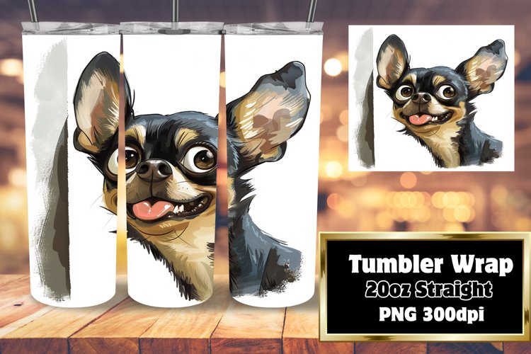 Playful Dog Charm Sublimation Tumbler Wrap - 20oz example image 1