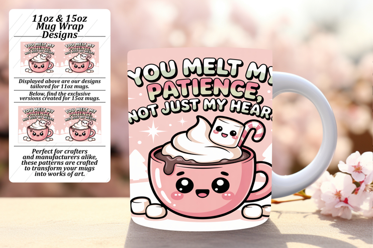 Radiant 11oz Mug Wrap Png Artwork , Kawaii Food