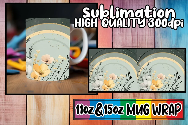 Beautiful day sublimation 11oz 15oz mug wrap, Flower